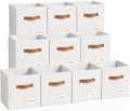 Storage Cubes 10 Pack, 11 Inch Fabric Storage Cubes Organizer Bins with Labels, Odor-Free & Sturdy PP Structure, Cubby Baskets for Closet, Shelves, Toys & Nursery (White) by Unknown