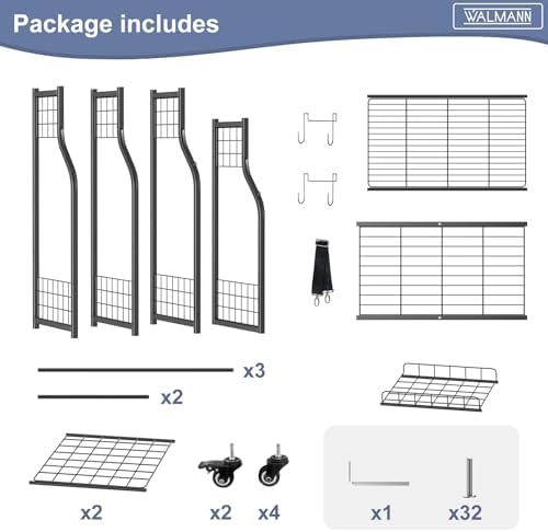 WALMANN Garage Golf Bag Stand, Large Golf Bag Storage with Golfing Accessories Storage Shelves Rolling Golf Bags Organizer - Image 6