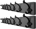WEBI Rustic Coat Rack Wall Mount,35.43" Long 8 Cast Iron Coat Hooks Wall Mounted,Heavy Duty Wall Coat Hanger Hooks for Hanging Coats,Clothes,Jacket,Gray,2 Packs by WEBI