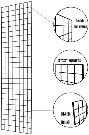 Grid Wall Commercial Grade Gridwall Panels – Heavy Duty Grid Panel for Any Retail Display Wall Grid 2' Width x 6' Height, Black (Pack of 4) - Image 5