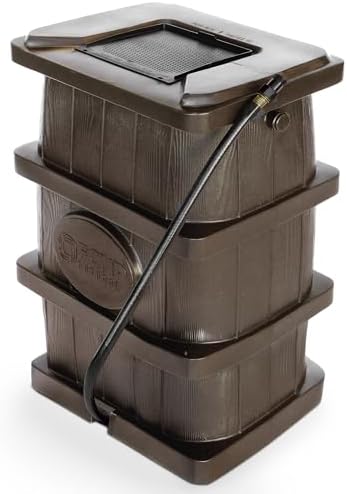 FCMP Outdoor Slim Line Design Rain Barrel, 45 Gallon, Brown by FCMPOutdoor