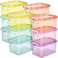Wenqik 12 Pack Colorful Plastic Storage Bins with Lids, Colorful by Wenqik
