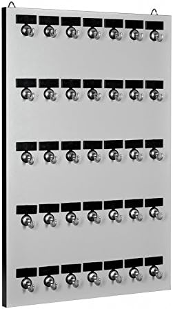 Key Hook, Key Rack #35MGN, 35 Extra Space Bolted Metal Hooks with Customize Name Plate, (35 Sets of Tag & Ring Included) - Made in USA by StandCompany