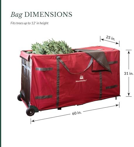 Balsam Hill Rolling Multi-Purpose Greenery Bag - Premium Christmas Tree Storage with Heavy-Duty Wheels and Compression System for Trees and Holiday Garland Protection - Image 6