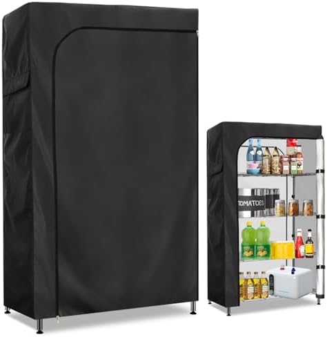 Waterproof Storage Shelf Cover,60 x 24 x 72 Inch Wire Shelving Rack Covers,Dustproof Shelving Unit Covers (Cover only,Black) by Sobana