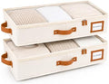 HOMELUX THEORY Under Bed Storage, Medium 2pc with Lid, Ivory by HomeluxTheory