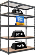 HOMEDANT Black 47.7" Deep 5 Tier Storage Shelves Garage Shelving Unit Metal by TheBestOrganizingSolution