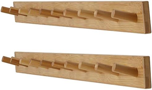 Dseap Wall Mounted Coat Rack with 10 Peg Hooks: Coat Hanger Hooks for Hanging Coats Towels Hats Clothes, Natural, 2 Packs by Dseap