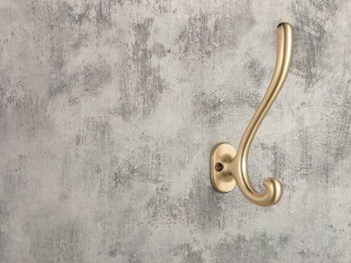 Goo-Ki Champagne Bronze Zinc Alloy Coat Hooks - Affordable Luxury Coat Hoooks Hardware for Bedroom, Kitchen, 6 Pack - Image 4