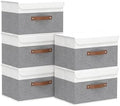 Yawinhe Collapsible Storage Boxes,White/Grey,10.2x7.9x6.7in,5-Pack by Yawinhe