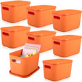Hoolerry 8 Pieces Storage Bins, 10.2 x 7 x 6.3 Inch, Orange by Hoolerry
