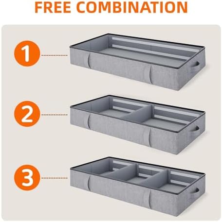 Side-Supported Underbed Storage Containers, 6 Inch 60L Clothes Storage Bin - Image 4