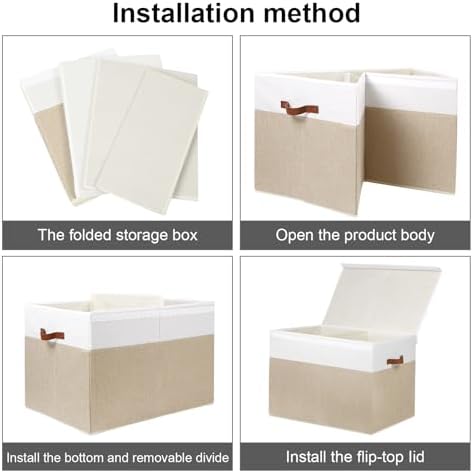 Large Toy Storage Box with Lid, Toy Chest Bin Boxes Basket with Dividers - Image 7