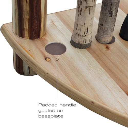 Corner Log 12 Fishing Rod Rack, Rustic - Image 4