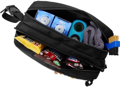 Golf Pouch Bag for Balls Accessories Valuables | Customizable with Hook-and-Loop Panel | Ideal Golfer Gift, Includes Tee-Holder and Motivation Patches | Also Great for Gym Sports Travel Tactical - Image 6