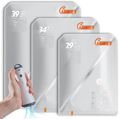 Vacbird 18 Pack Vacuum Storage Bags Set with Rechargeable Wireless Pump Large/Medium/Small Vacuum Seal Bags for Clothing Travel and Home, Compression Packing for Comforters, Blankets and Bedding by VACBIRD