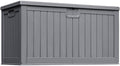 Greesum 230 Gallon HDPE Outdoor Storage Box with Removable Dividers, Weatherproof Oversized Deck Box for Patio, Garage, Garden, Gray by BuynowfromGreesum