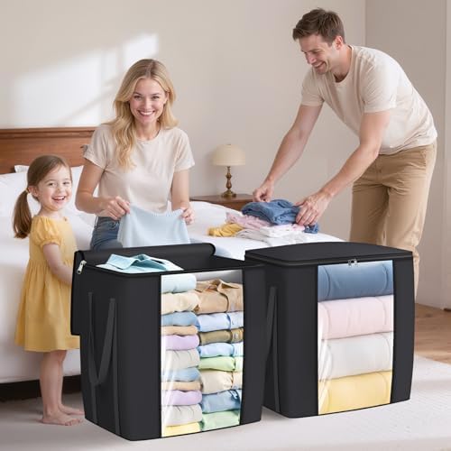 TasticTotes 120L Extra Large Blanket Clothes Storage Bags, Gray, 4 Pack - Image 6