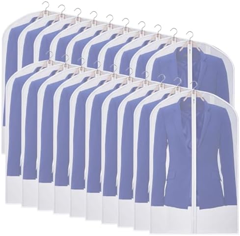 40 Inch Garment Bags 20 Pack Suit Bag for Storage Dress Cover Bag by Kntiwiwo