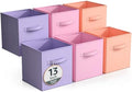 Sorbus 6-Pack Fabric Storage Cubes (13 Inch, Pastel Pink Orange Purple) by Sorbus