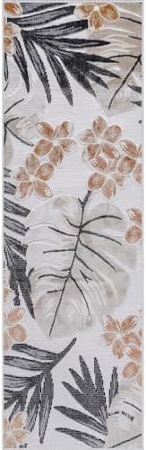 Luul Home Floral Indoor Outdoor Runner Rugs 2x7 Entryway Rug, Kitchen, Hallway Rug Washable Stain Resistant Outside Carpet Yellow 2 x 7 - Image 3