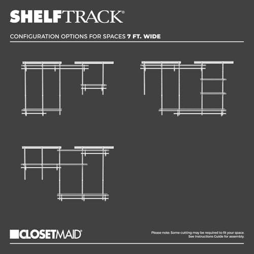 ClosetMaid ShelfTrack Wire Closet Organizer System, Adjustable from 5 to 8 Ft., With Shelves, Clothes Rods, Hardware, Durable Steel, White - Image 4