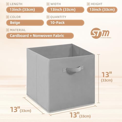 STORAGE MANIAC Storage Cubes, 13 Inch 10 Pack Collapsible Fabric Shelf Bins - Image 4
