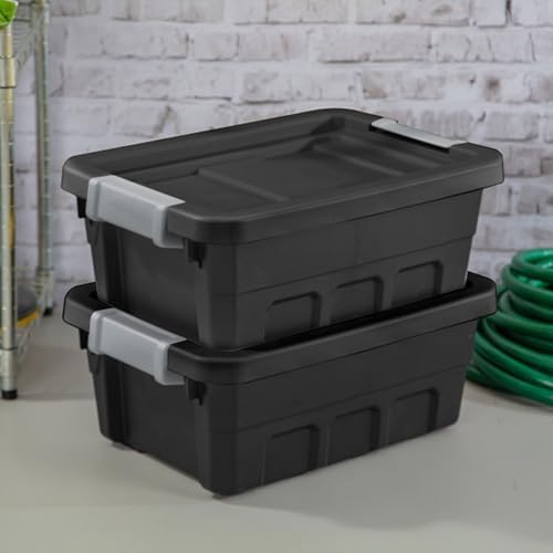 Sterilite Stacker Tote with Latching Lids for Garage, 4 Gallon, 12-Pack - Image 5