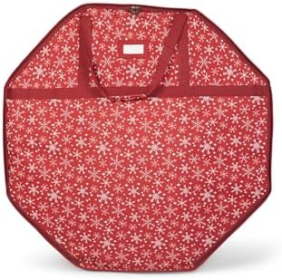 Covermates Deluxe Wreath Storage Bag, 36" Diameter x 8" H, Red Snowflake by Covermates