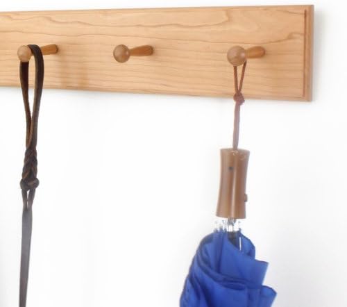 Cherry Shaker Peg Rack 4.5" Extra Wide (Natural, 35" x 4.5" with 6 pegs) - Image 3