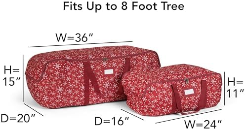 Covermates Christmas Tree Storage Bag, Red Snowflake - Image 3