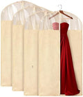 4 Pack 24 x 60 Inches Cotton Garment Bags for Hanging Clothes by Holoith