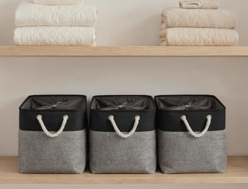 16x12x12 In Foldable Fabric Large Storage Bins with Handle 3 Pack - Image 3