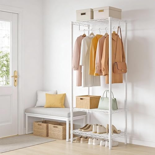 Heavy Duty Clothing Rack 684LBS Metal Wardrobe Organizer Shelves - Image 2