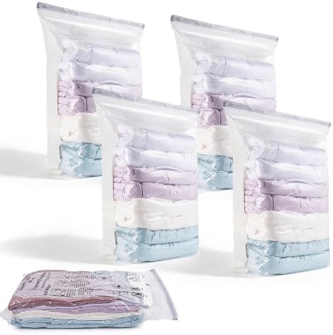 No Pump Vacuum Storage Bags, Life Space Creator Bags, 40"×32"×12"(4) by anykill