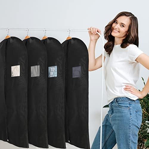 Woanger 24 Pack Black Garment Bag Bulk for Closet Storage - Image 6