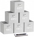 Storage Bins,13 Inch Cube Storage Bin with Labels,6pcs,Light Grey by Anyoneer