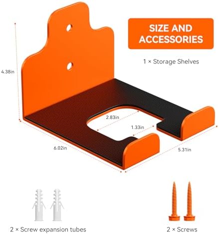JNIHEEP Garage Organizer Trimmer Rack,Garden Power Tool Hanger,4Pack,Orange - Image 3
