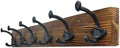 WEBI Rustic Coat Rack Wall Mount,24" Long 6 Cast Iron Coat Hooks Wall Mounted,Heavy Duty Farmhouse Wood Coat Hanger Wall Antique Vintage Hooks for Hanging Jacket,Clothes,Backpack,Brown by WEBI