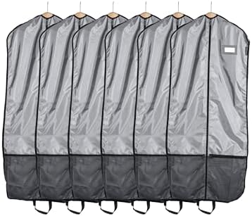 Covermates Deluxe Garment Bag Set for Closet Storage & Travel – Heavy Duty Hanging Suit & Dress Bags with ID Window, Accessory Pockets & Carrying Handles – Premium Wardrobe Protection, Grey by Covermates