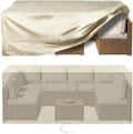 UPGRADE Outdoor Furniture Covers, Custom Size 60"(L) x 32"(W) x 32"(H) Rectangular Patio Table and Chair Waterproof Covers, Heavy Duty 420D, Cream by UPGRADE