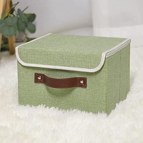 ANMINY Fabric Storage Box Bins with Lids, Green, 15"x10"x10", 4 Pack - Image 6