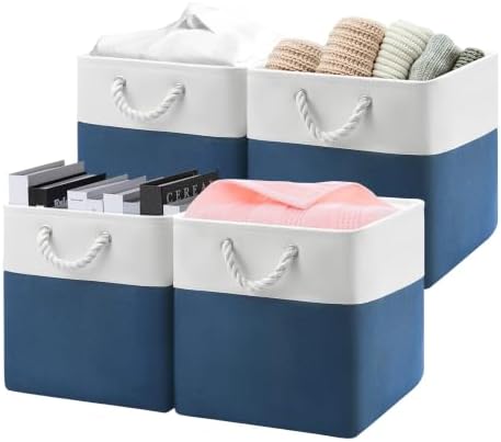 Patvingot 13-Inch Fabric Cube Storage Bins with Handles,4 Pack,Foldable by Patvingot