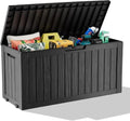 Vixzen 75 Gallon Deck Boxes Outdoor Waterproof, Resin Lockable Storage Box for Patio Cushions Storage Furniture, Garden Tools, Pool Supplies, Weatherproof and UV Resistant (Black, 75 Gallon) by Vixzen