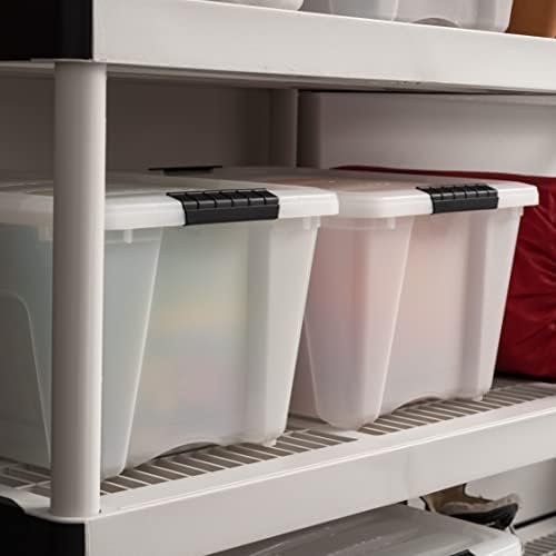 IRIS USA 4-Pack 32 Quart Storage Bins with Lids, Pearl - Image 4