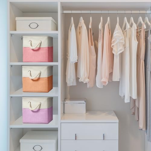 6 Pack 11x11 Inch Macaron Cube Storage Bins Square Fabric Cube Baskets - Image 4