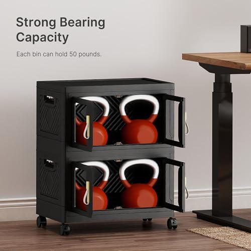 UAMFURI Stackable Storage Bins with Lids, 96QT Extra Large Storage Cabinet - Image 4