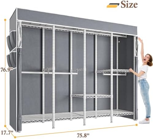 Raybee Clothes Rack Heavy Duty, 1100LBS Capacity with Cover, Sturdy Steel - Image 5