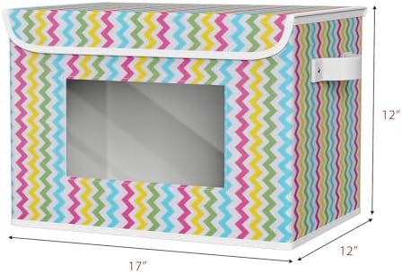 Univivi Fabric Foldable Storage Boxes with Lids, 4 Pack, Colorful - Image 2