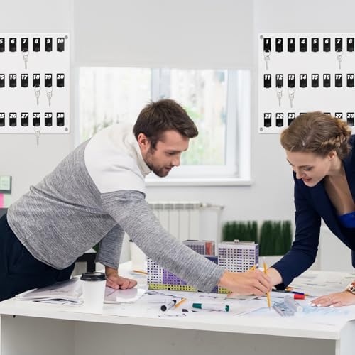 Beeveer Acrylic Key Holder Board with 30 Hooks, Wall Mount Organizer, Clear - Image 5